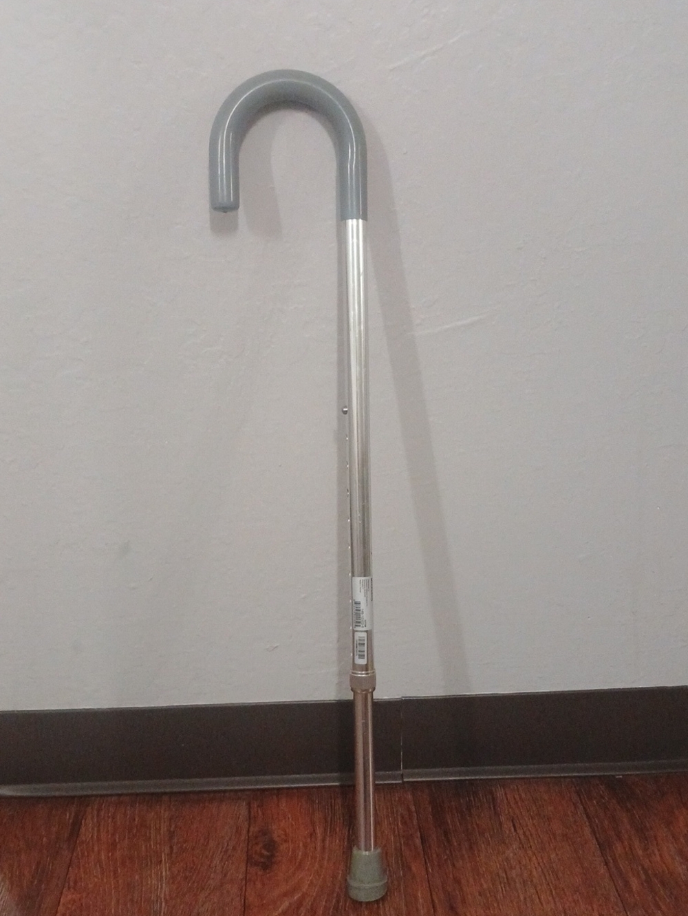 Mckesson Silver Walking Cane with Gray Handle